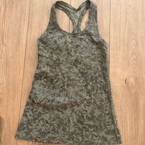 lululemon athletica Camouflage Green Tank Top